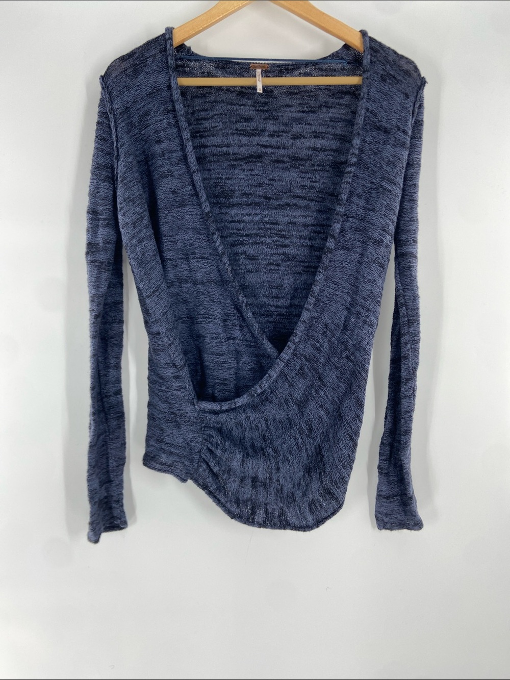 Free People Gotham Faux Wrap Top V Neck Sweater Size XS Gently Used